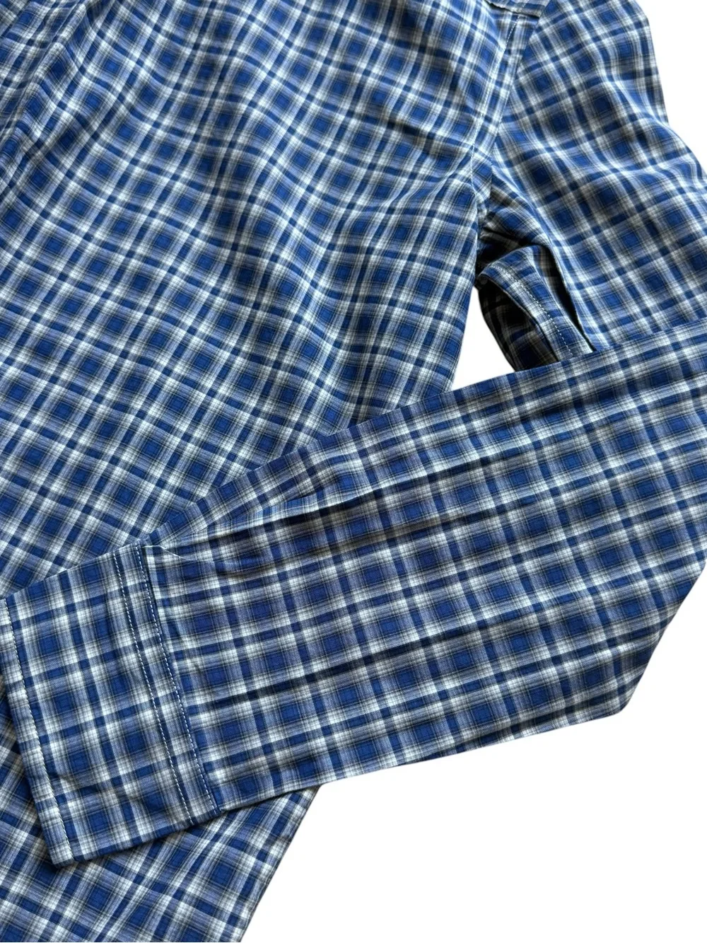 Ralph Lauren Blue Plaid Button Down Shirt Cotton Pony Logo Preppy Youth Large